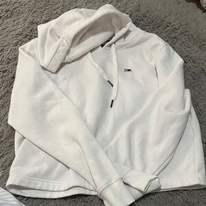 Tommy Hilfiger Cropped White Hoodie with Logo